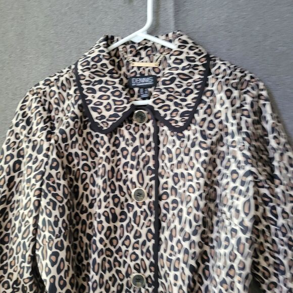 Dennis by Dennis Basso L Animal Print 7 Rain Trench Coat 728 - Picture 3 of 10